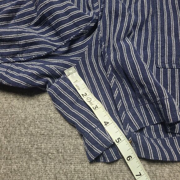 St John's Bay Womens Shorts Large Linen Blend Navy Stripe Beach Party Outdoor - Picture 2 of 9